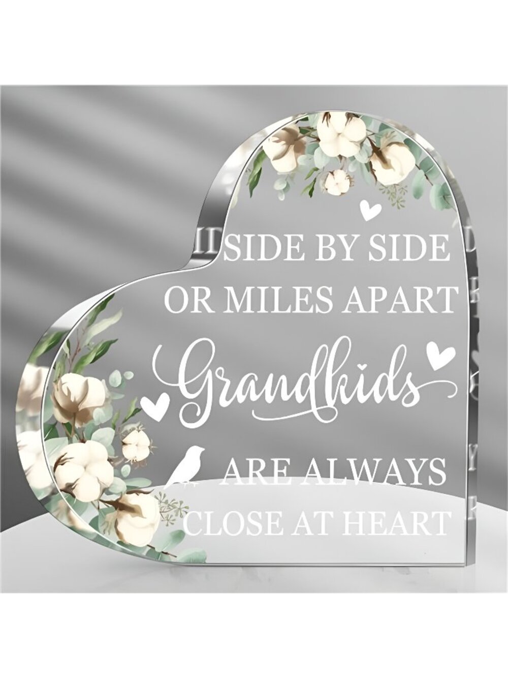 Jetec Grandma Christmas Gift Grandma Birthday Gift Acrylic Heart Shape